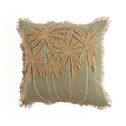 Katoenen kussenhoes Tropical breeze bosgroen