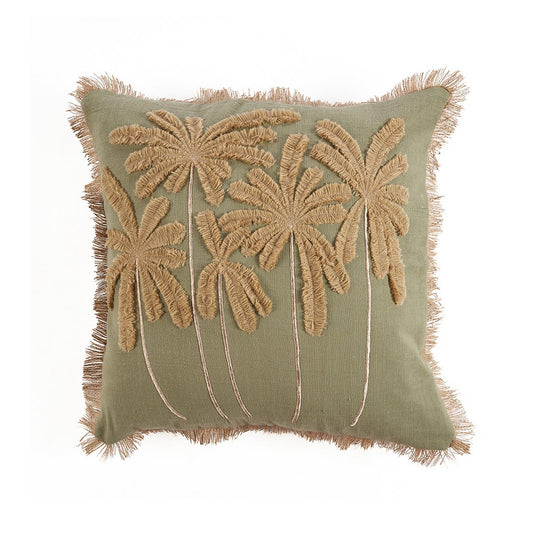 Katoenen kussenhoes Tropical breeze bosgroen