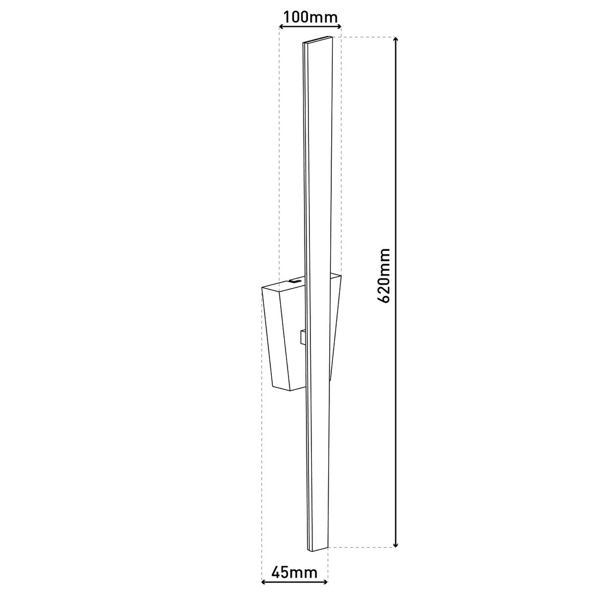 LED - wandlamp "Trevor" zwart, wandlampmetaal en plastic in het zwart, met stevig ingebouwde LED's, wandverlichting binnen 62 x 10 x 4,5 cm - OutHome