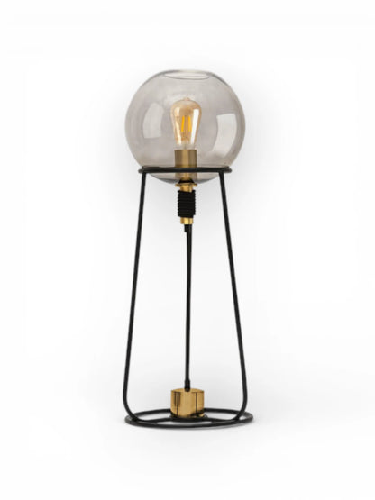 Tafellamp Stelo Zwart/Rookglas - 71 cm (E27) - OutHome