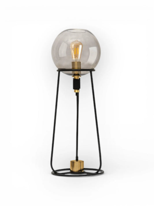 Tafellamp Stelo Zwart/Rookglas - 71 cm (E27) - OutHome