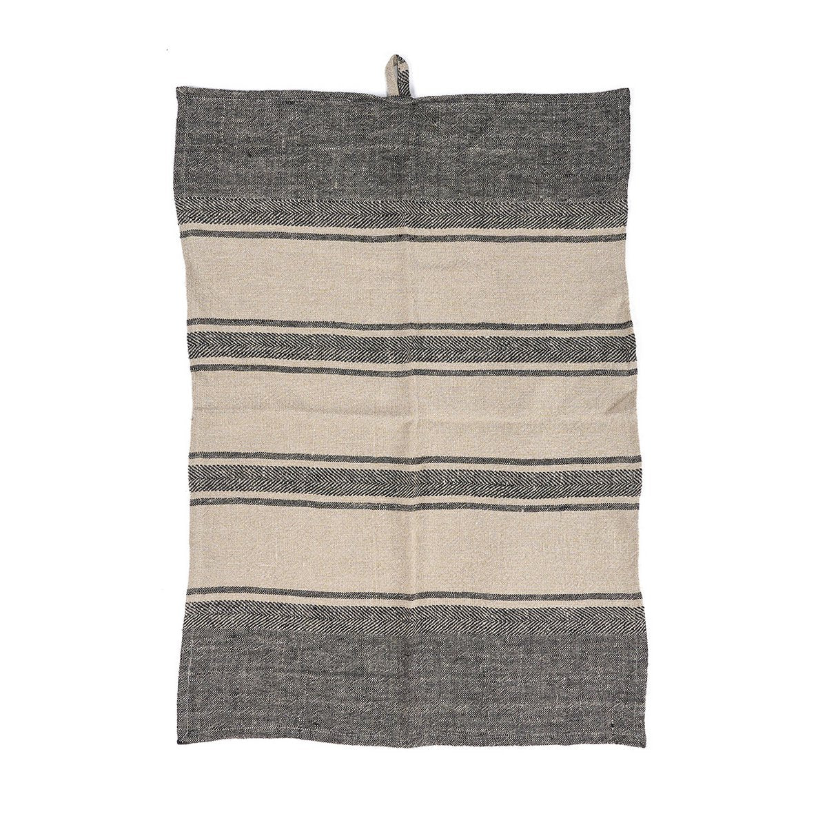 Linnen keukenhanddoek Smudge naturel zwart - 50x70 cm