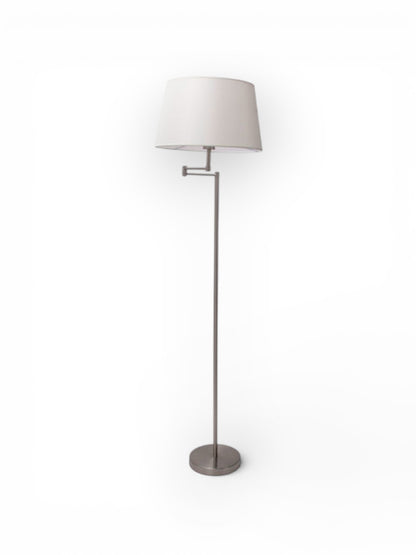 Vloerlamp Bologna Nikkel/Satijn Beige - 158 cm (E27)
