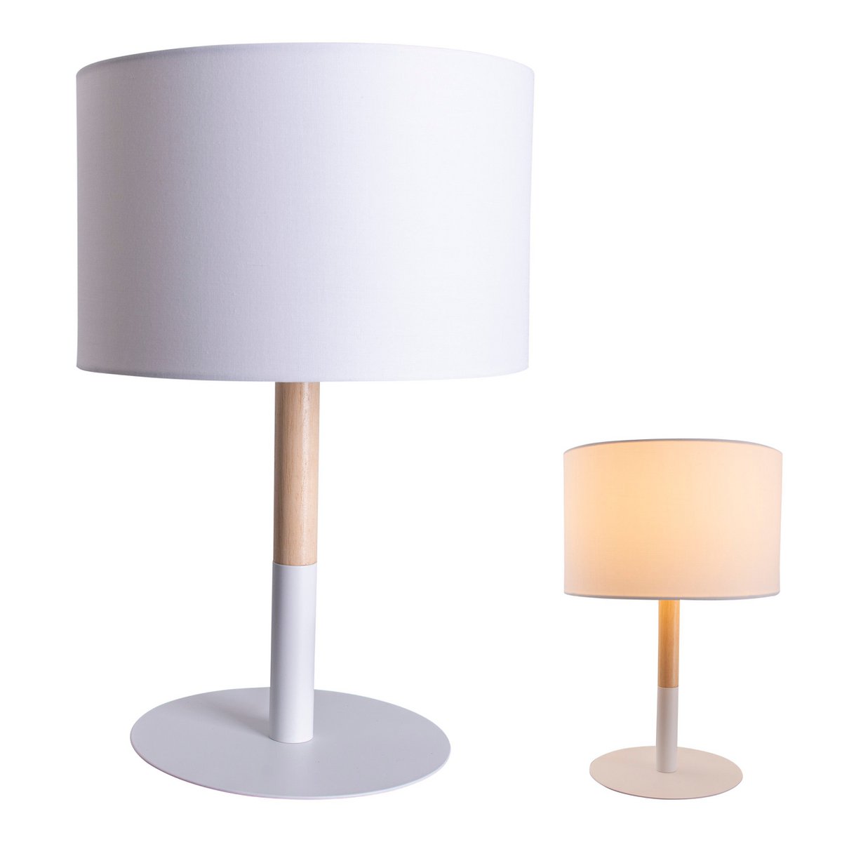 Tafellamp Tessile Wit/Naturel - 37 cm (E14)