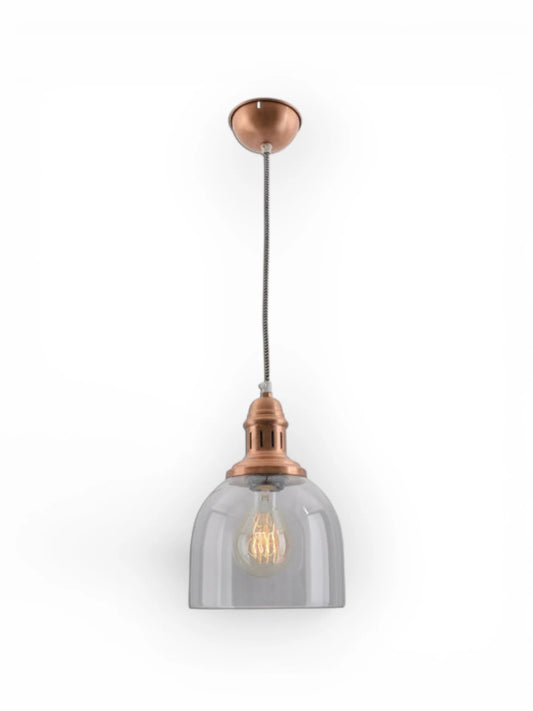 Glazen Hanglamp Mumbai Koper (E27)