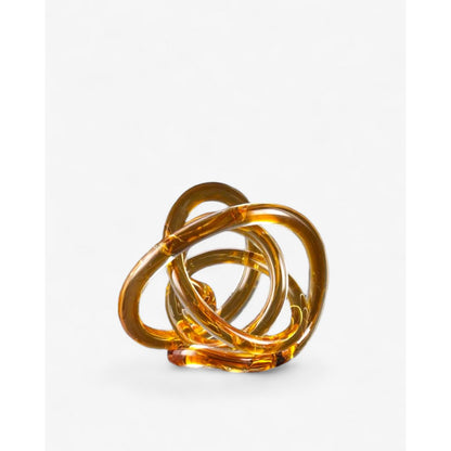 Glazen knoop L-maat geel