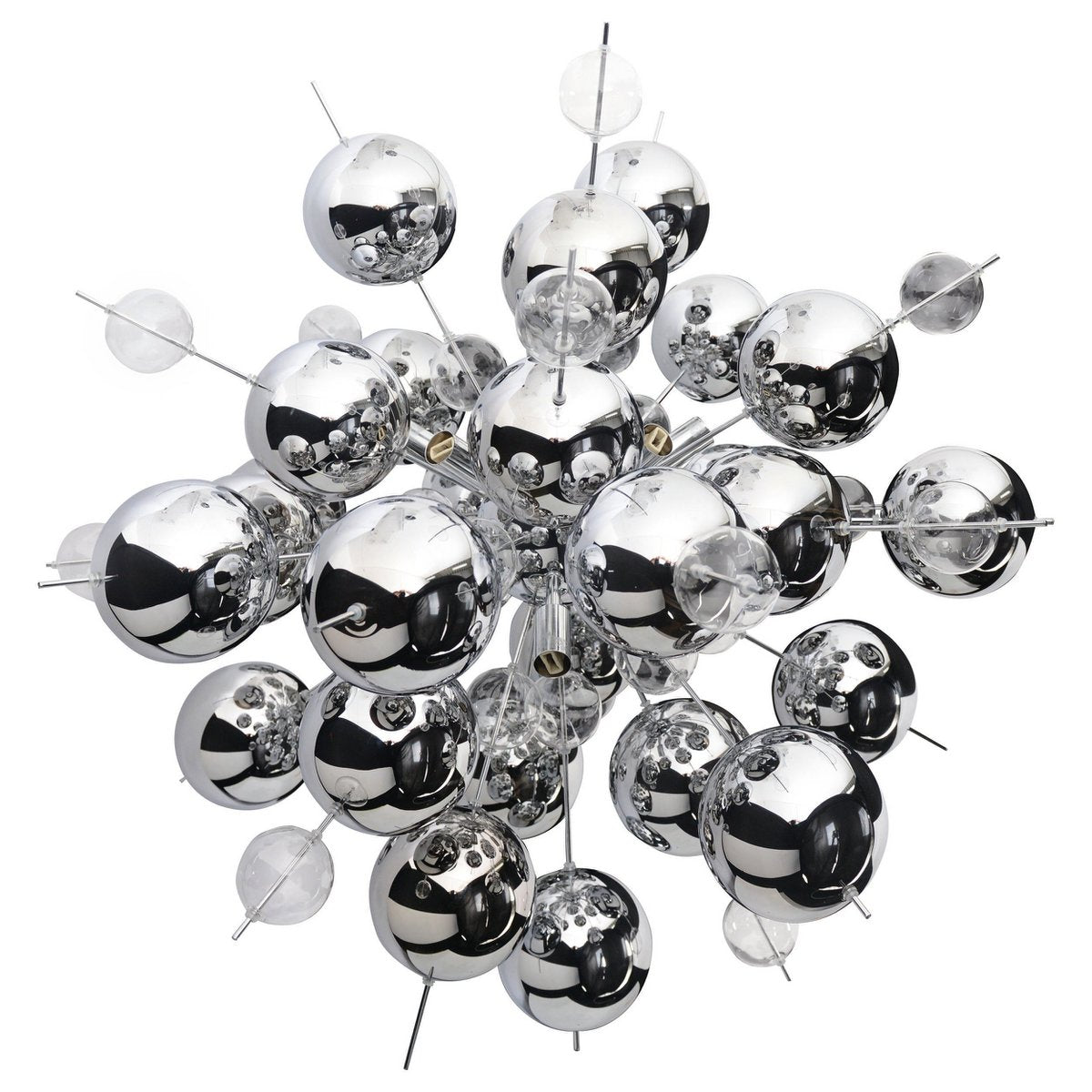 Hanger lamp "explosie" chroom gemaakt van metaal en glas, G9 - versies, hangende lamp voor eetkamer, woonkamer, gang of kantoor, Øca. 65 cm - OutHome