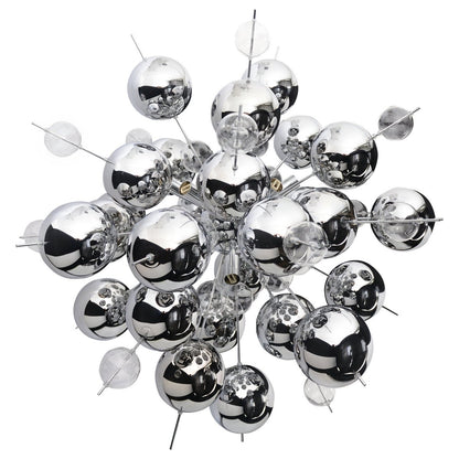 Hanger lamp "explosie" chroom gemaakt van metaal en glas, G9 - versies, hangende lamp voor eetkamer, woonkamer, gang of kantoor, Øca. 65 cm - OutHome