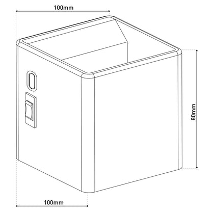 Noteloze wandlicht "kubus" magnetisch, ca. 10 x 10 cm, gemaakt van wit metaal, met bewegingssensor - OutHome
