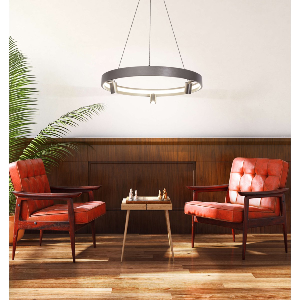 LED Hanglamp Tristan Staal - Ø 58 cm
