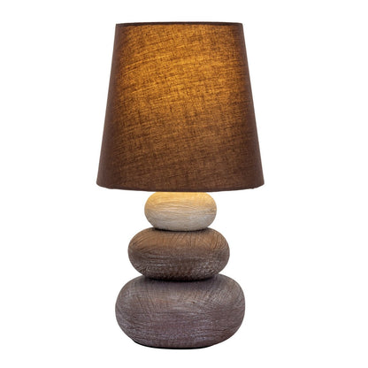 Keramische tafellamp "Stoney", keramische tafellamp in bruin, met E14 - aansluiting, tafellamp voor eetkamer, woonkamer, gang of kantoor, of als een bedlamp, 31 cm hoog - OutHome