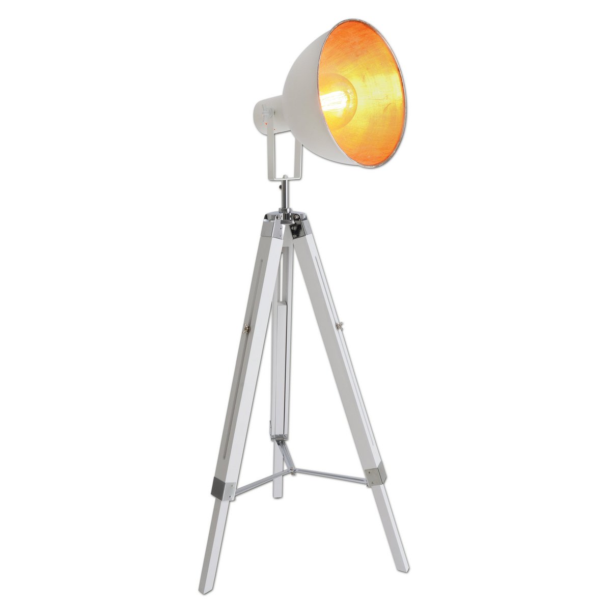 Vloerlamp Christie Driepoot Wit/Hout - 130 cm (E27)