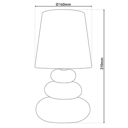 Keramische Tafellamp Stoney Zwart/Goud - 31 cm (E14)