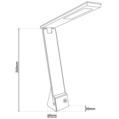 Snoerloze LED Tafellamp Ulf Grijs - 26 cm (Dimbaar)