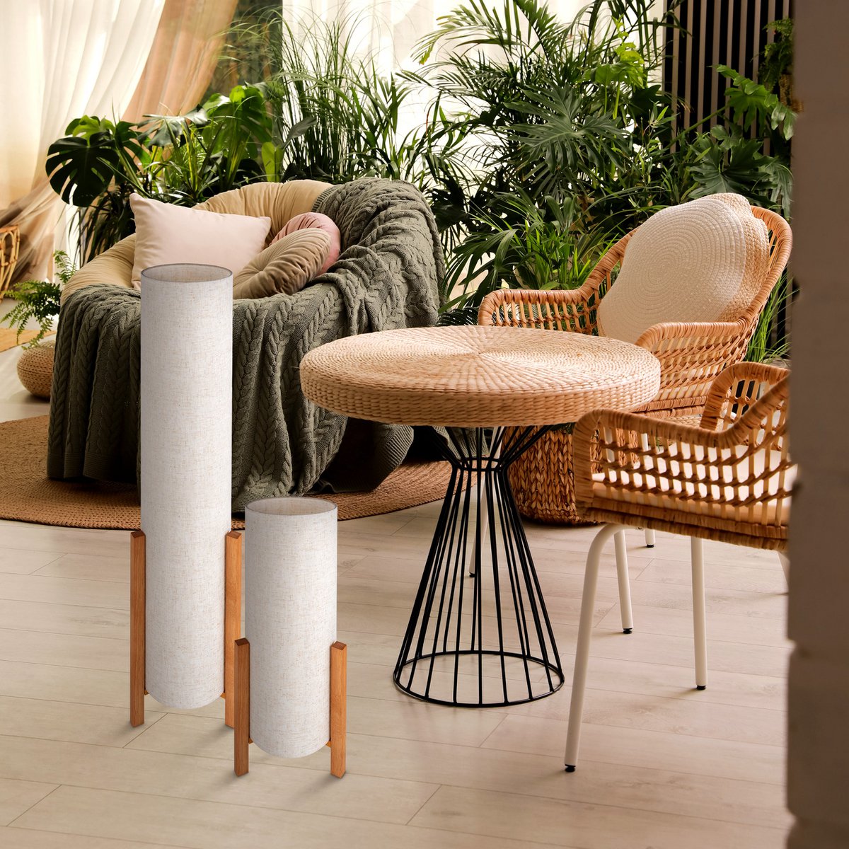 Tafellamp Matilda Hout/Textiel - 52 cm (E27)