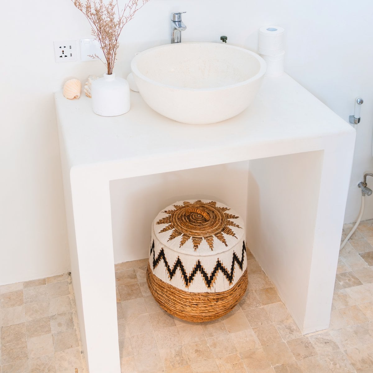 Wasmand Palem Boho met Deksel (3 maten)