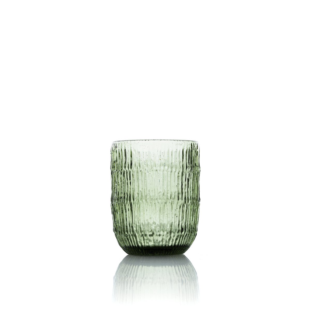 Glazen waterglas Moss ripple groen