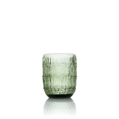 Glazen waterglas Moss ripple groen