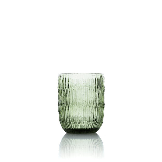 Glazen waterglas Moss ripple groen