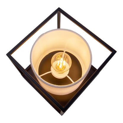 Tafellamp Beta Wit Metaal/Textiel - 15x17 cm (E14)