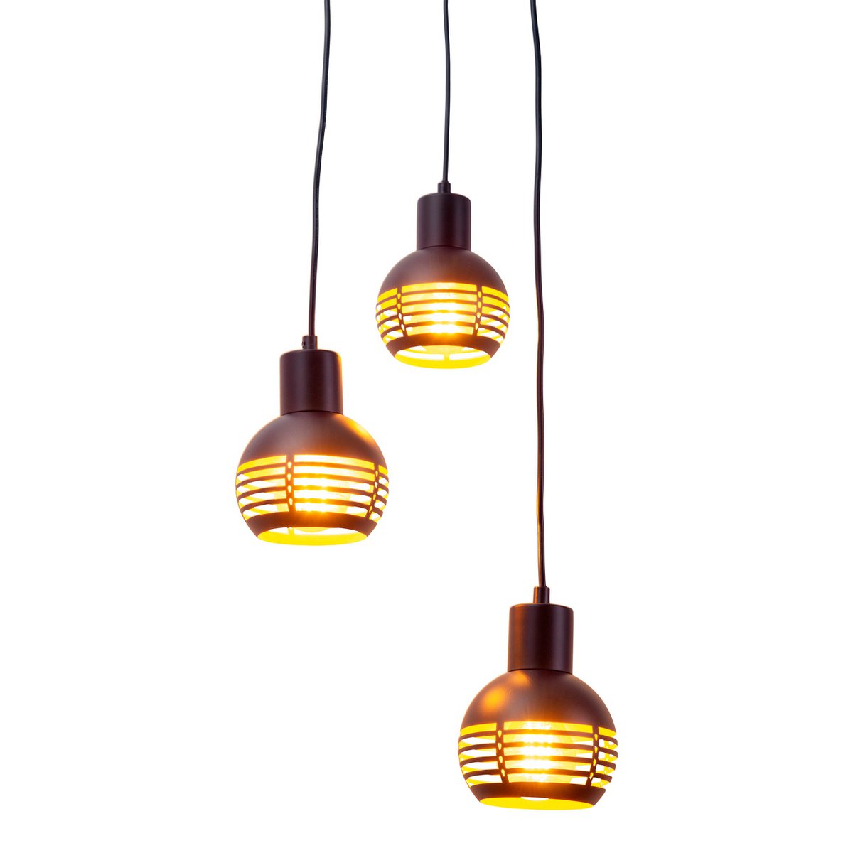 Hanglamp Casco 3-Lichts Zwart/Goud (E27)