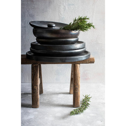 Terracotta bord The Burned Deep Plate zwart - M