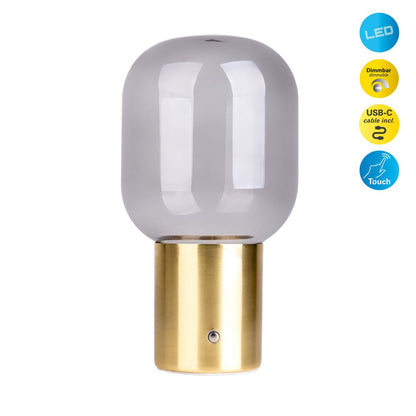 Snoerloze Tafellamp Albero Messing/Glas - 25 cm (Touch)