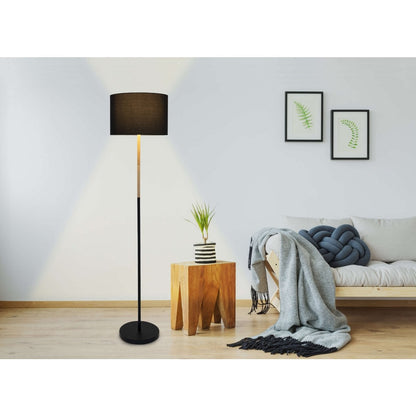 Vloerlamp Tessile Zwart/Naturel - 126 cm (E27)