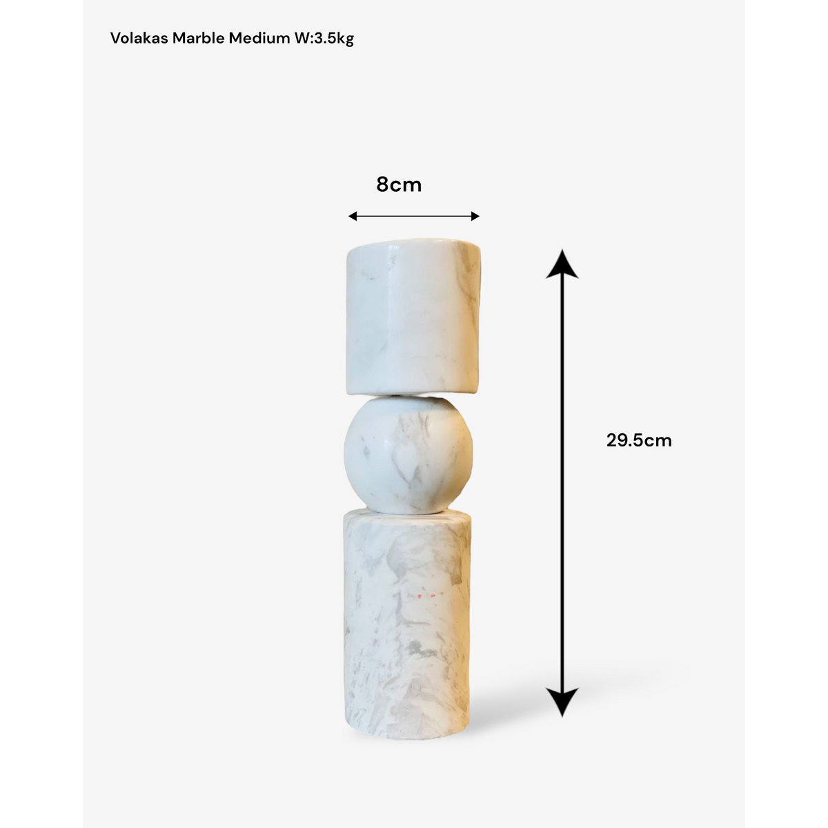 Marmeren kandelaar M wit - 29,5 cm