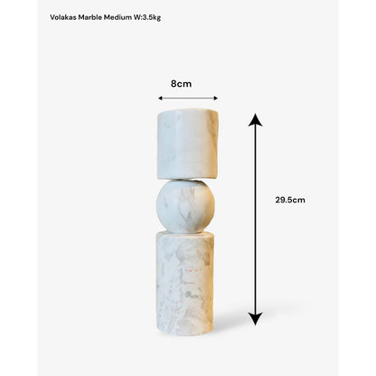Marmeren kandelaar M wit - 29,5 cm