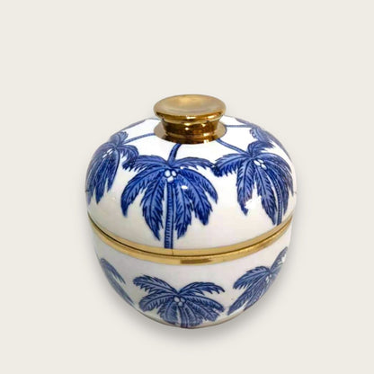 Porseleinen vaas Kokospalm delfts blauw