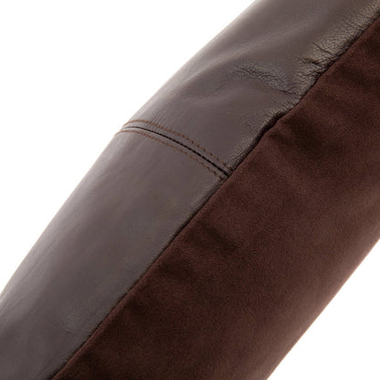 Leren kussenhoes Vierpanelen choco - 40 cm