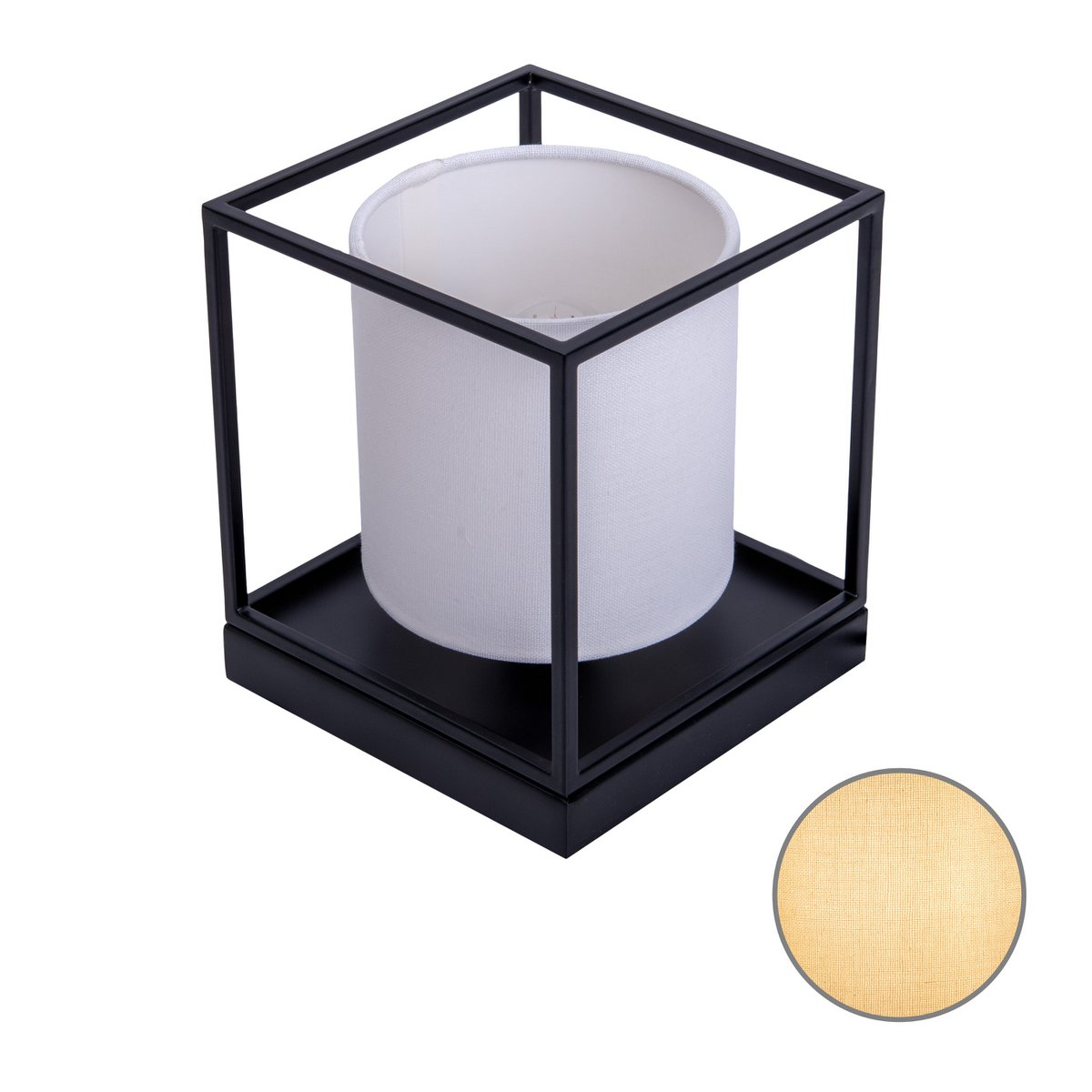 Tafellamp Beta Wit Metaal/Textiel - 15x17 cm (E14)