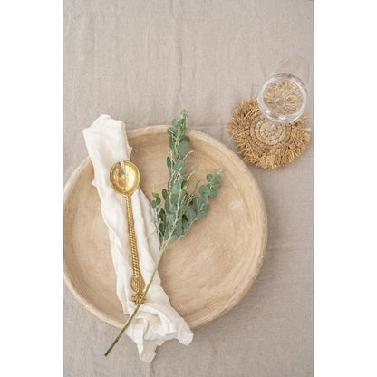 Raffia onderzetter Fringe natuurlijk