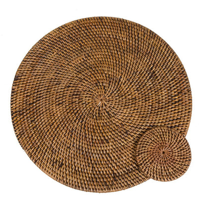 Rattan onderzetter The colonial coaster natuurlijk bruin