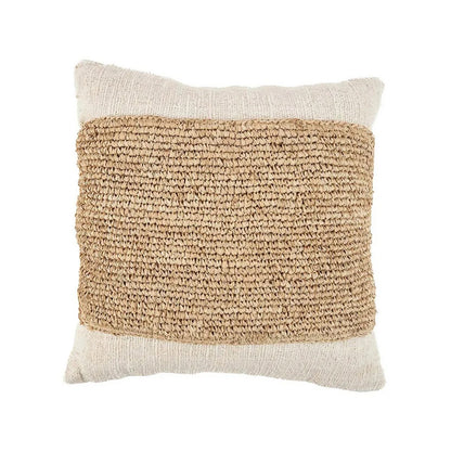 Raffia kussenhoes Stempel natuurlijk