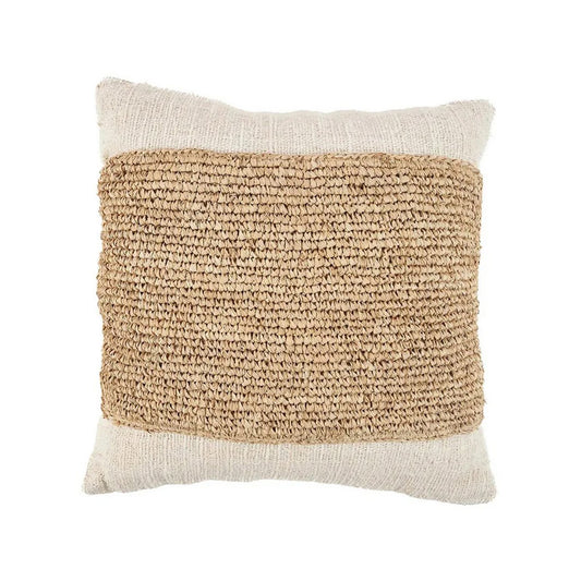 Raffia kussenhoes Stempel natuurlijk