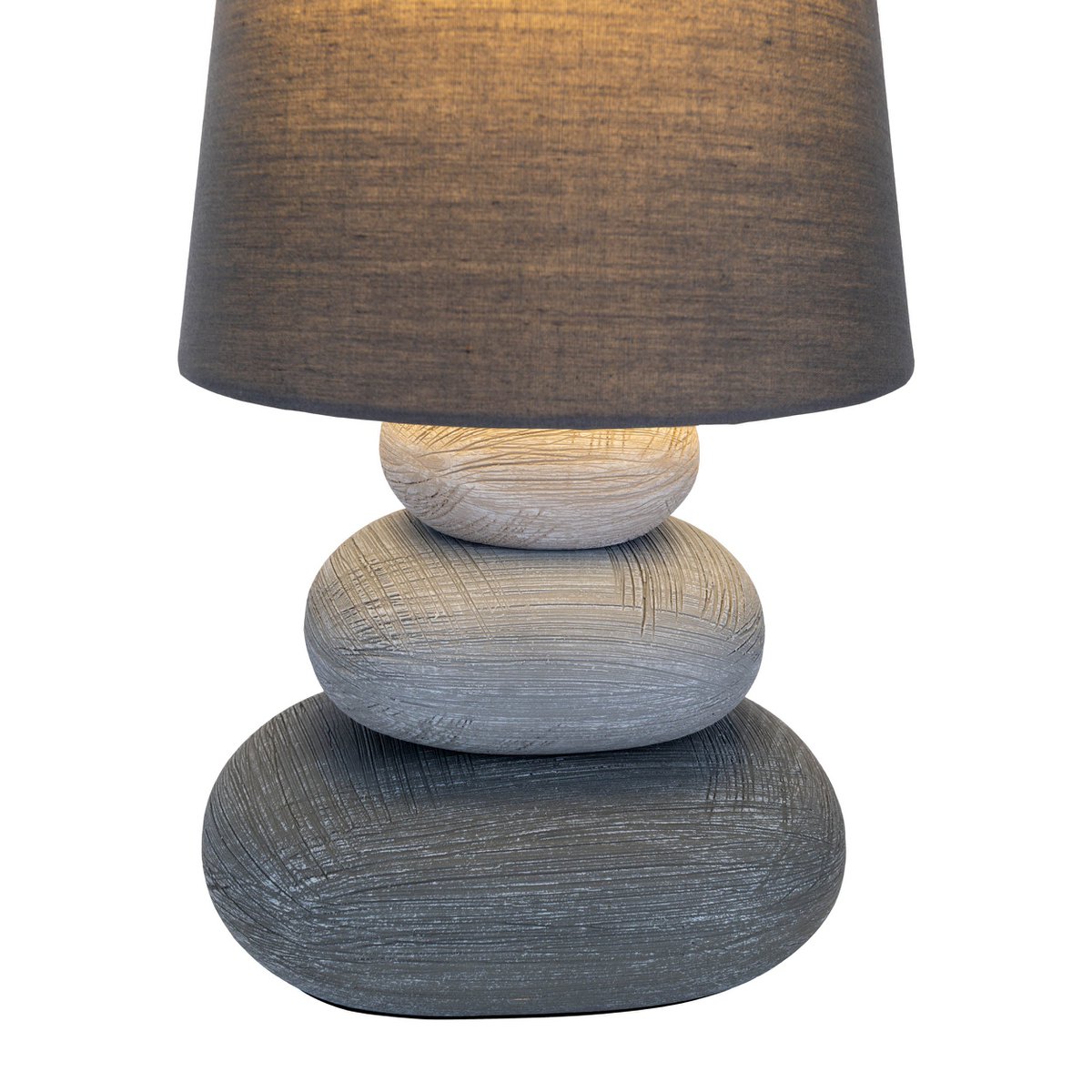 Keramische tafellamp "Stoney", keramische tafellamp in grijs, met E14 - aansluiting, tafellamp voor eetkamer, woonkamer, gang of kantoor, of als bedlamp, 31 cm hoog - OutHome