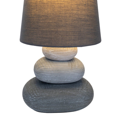 Keramische tafellamp "Stoney", keramische tafellamp in grijs, met E14 - aansluiting, tafellamp voor eetkamer, woonkamer, gang of kantoor, of als bedlamp, 31 cm hoog - OutHome