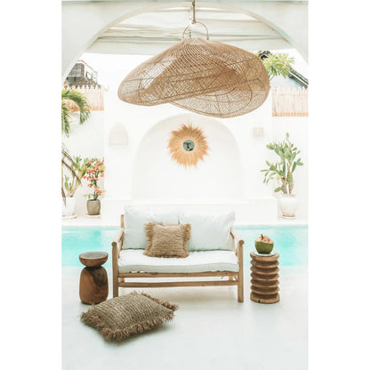 Raffia kussenhoes Vierkant naturel - 40 cm