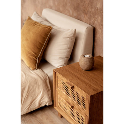 Fluwelen kussenhoes Velvet crush mosterd - 50x50 cm
