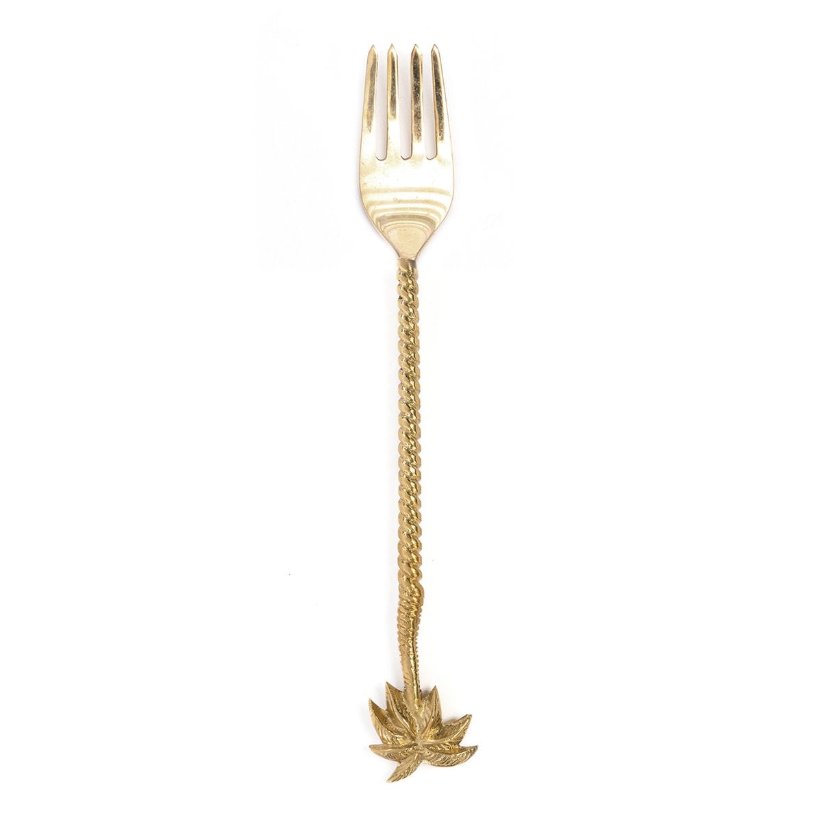Massief messing vork Palmboomvork goud