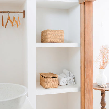 Plankmand Graha Rotan Beige met Deksel (2 maten)