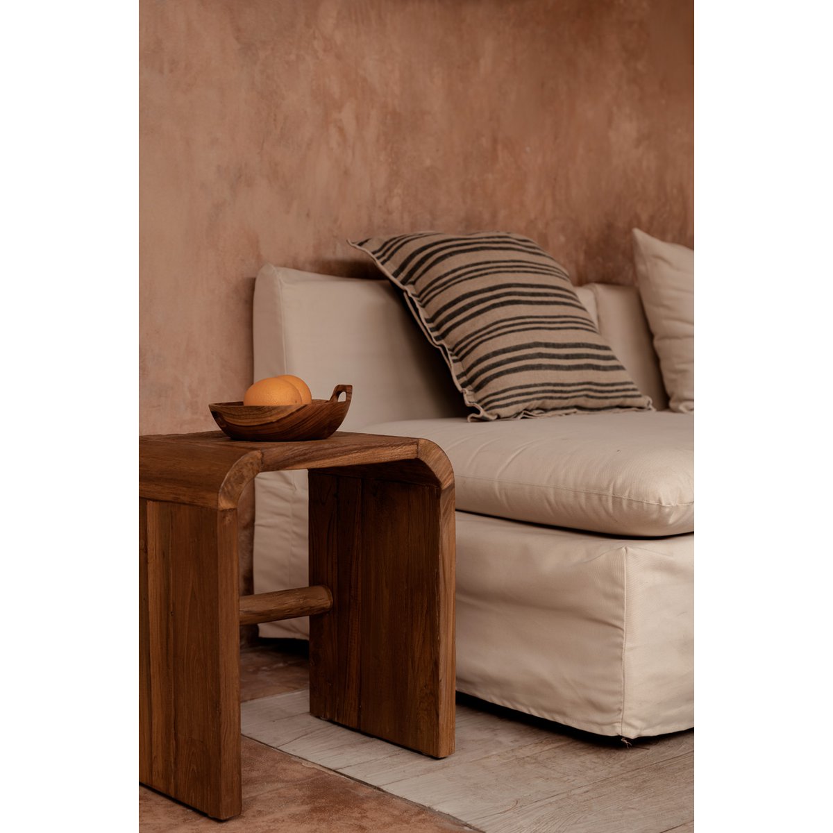 Kussenhoes Nordic stripe natuurlijk zwart - 50 cm