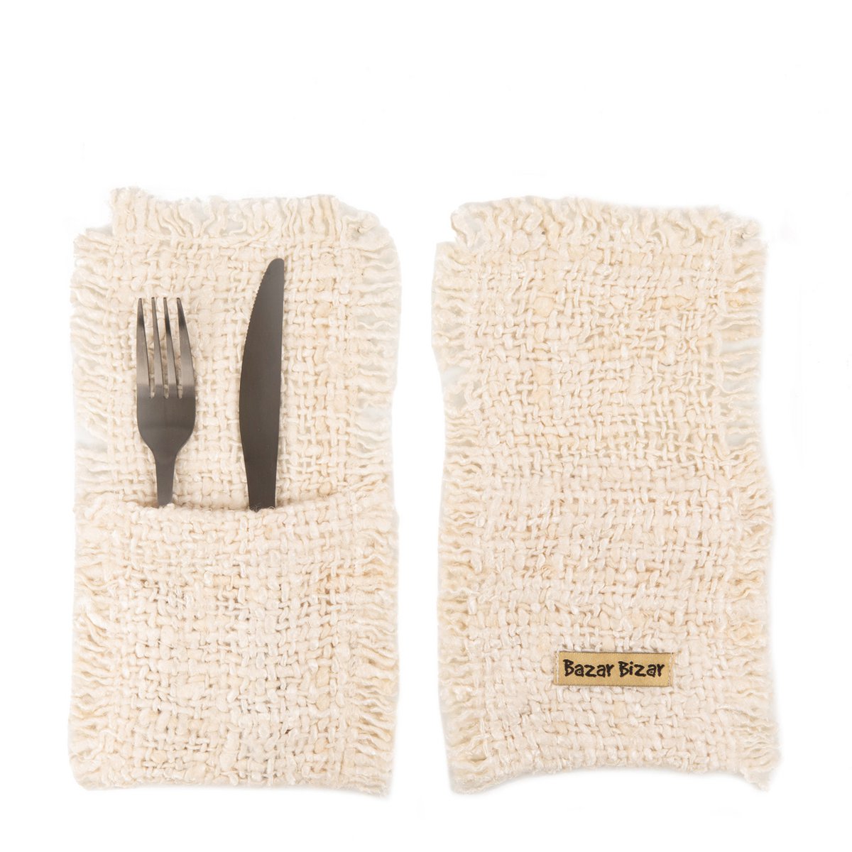 Katoenen bestekhouder Luxe creme