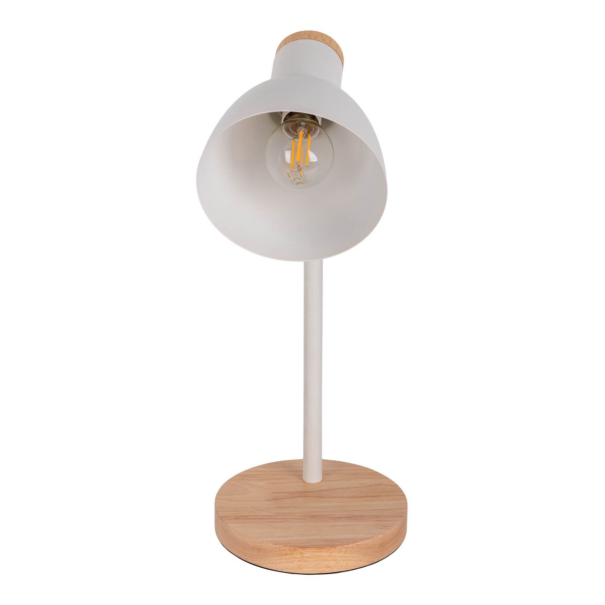 Bureaulamp Marie Wit Hout/Metaal - 36,5 cm (E14)