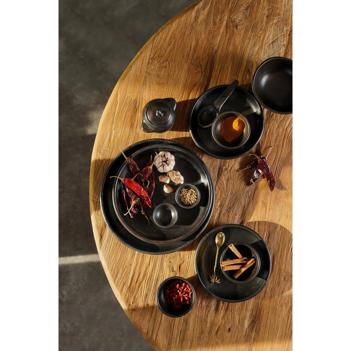 Massief messing theelepel Palmboom goud