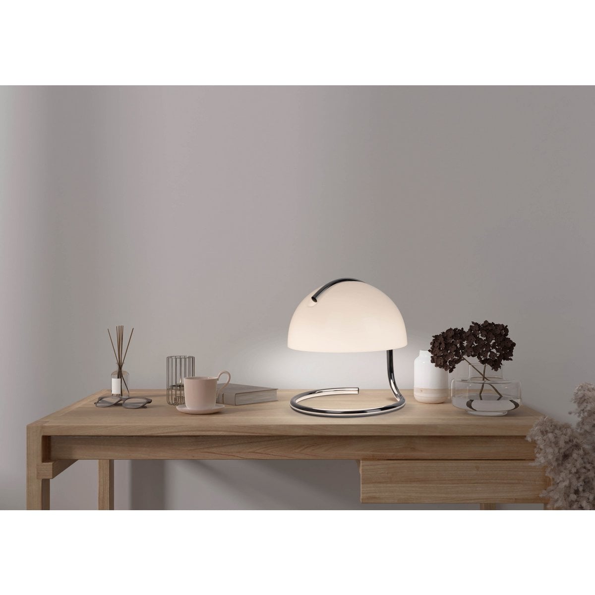 Tafellamp Burano Wit/Zwart Glas - 25 cm (E27)