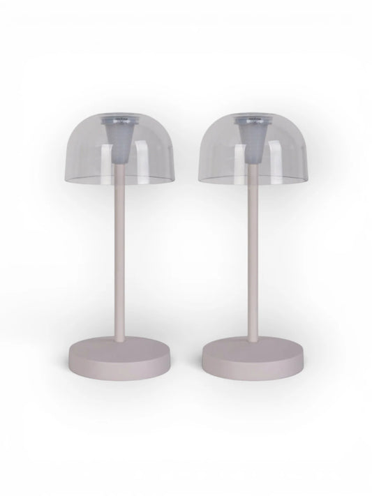 LED Acculamp Gomba Wit (Set van 2) - 18,5 cm