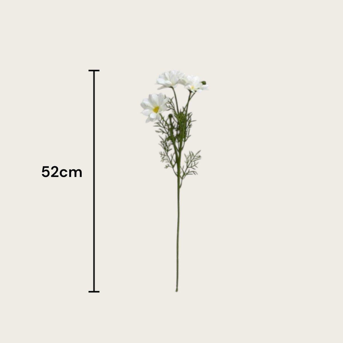 Zijden kunstbloem Chrysanthemum wit - 52 cm